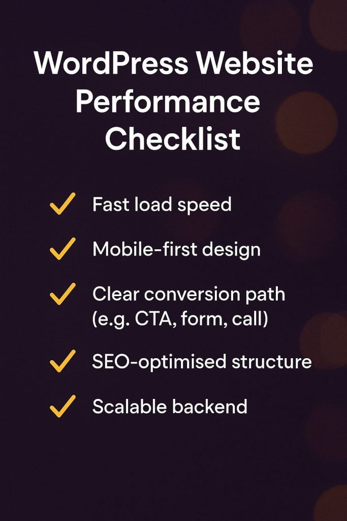 wordpress website checklist